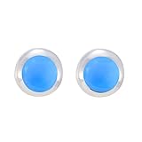 Good Gemstones Sky Blue Chalcedony 925 Silver Stud Earring - wholesale jewellery gift for mother's day - Image 2