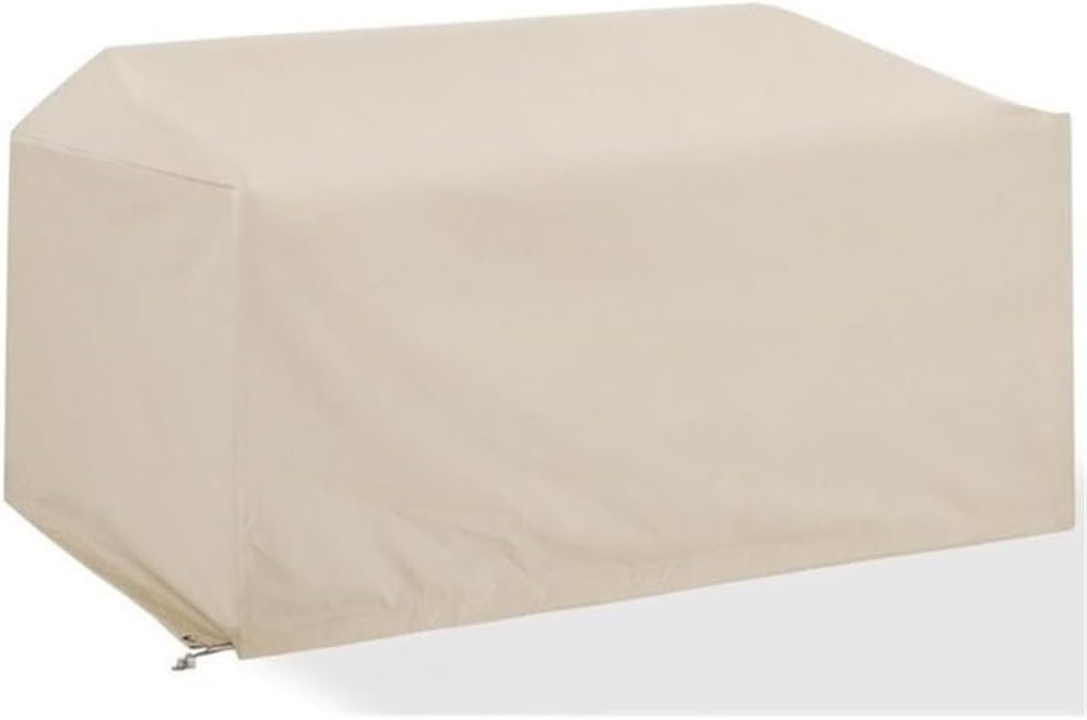 Pemberly Row Vinyl Polyester Patio Loveseat Cover, 58" W x 36.5" D x 30" H, Gray Waterproof Reinforced Fabric, Scratch and Puncture Proof, Sewn-in Drawstrings, Outdoor Furniture Protection