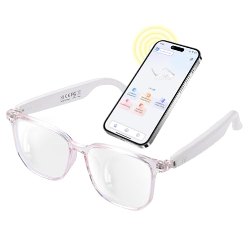 AI Smart Glasses for Women Men, Clear Frame Blue Light Glasses, Real-Time Translation（160+Languages), Photo Translation, No Subscription, Bluetooth 6.0 AI Translation Glasses for Business Tr