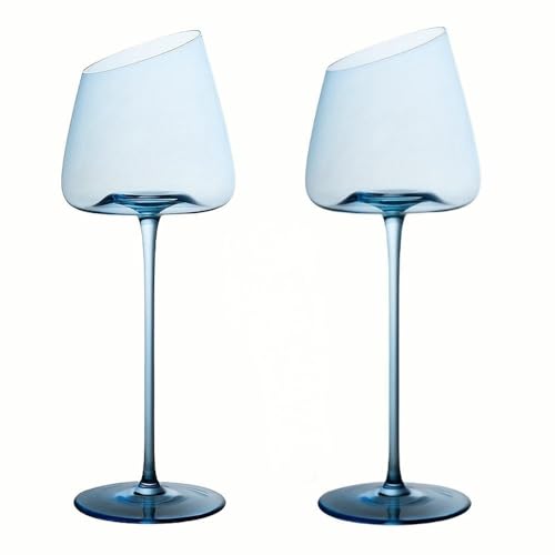 SYJYM Bordeaux Bicchiere da Vino Rosso Blu San Rosso Set Calice Esclusivo per Due Persone, Design Klein Blue, Riutilizzabile