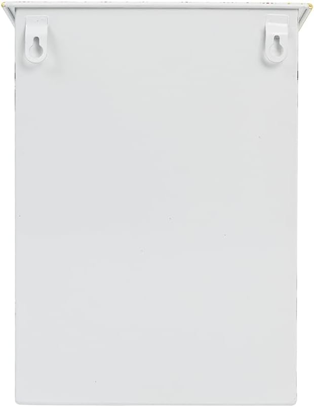 Mailbox Vintage Floral Wall Mount Mailbox for Outside, White Metal Post Box with Bird and Butterfly Design, Decorative Antique Style Mail Drop Box for House（Yellow）