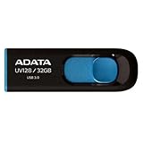 ADATA UV128 128GB USB 3.0 Retractable Capless Flash Drive, Blue (AUV128-128G-RBE)