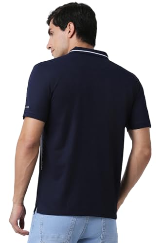 Image of Peter England Men's Cotton Striped Slim Fit T-Shirt