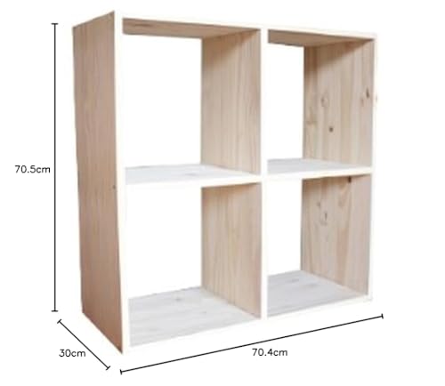 ARANAZ S.L. MANUFACTURAS DE LA MADERA Aufbewahrungseimer ohne Lack, 4 Fächer, 70,4 x 70,5 x 30 cm