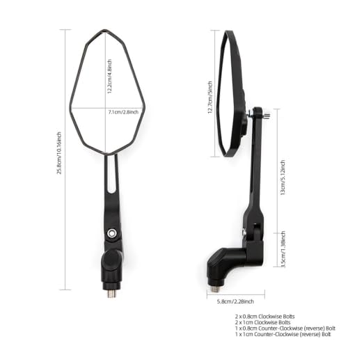 Pièces de modification de moto et rétroviseurs usinés 8mm 10mm - 4