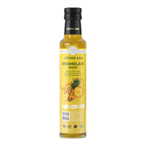 Zühre Ana Bromelain Sirup Mit Bromelain Coenzym Q10 Mate-Extrakt L-Carnitin und natürlichem Ananasaroma Ihre natürliche Unterstützung im Alltag - Vegan