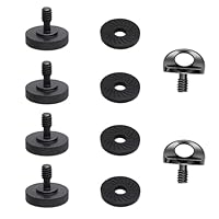 VOSSOT 6PCS 1/4 Zoll Schraube Kamera Set 4 Stativschrauben, 2 Daumenschrauben mit D-Ring und Gummipolster Stativ Befestigungsschraube für Kamera, Schnellspanner, Kameragurt, Schnellwechselplatte