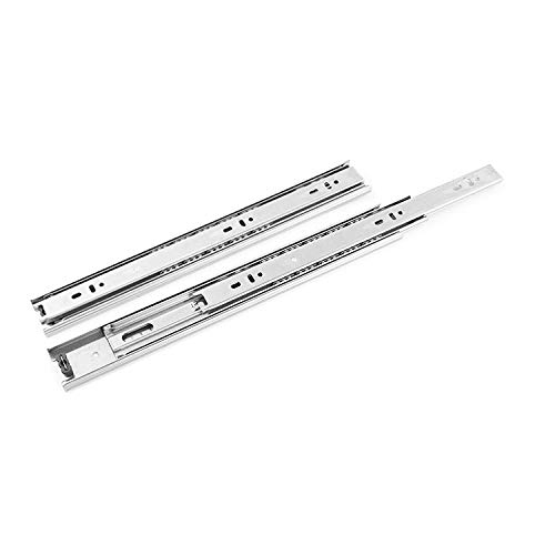 2 paires Coulisse Tiroir Télescopique, en Acier Inox, Glissière pour Tiroir à Sortie Totale, Charge Max 45kg, 45cm