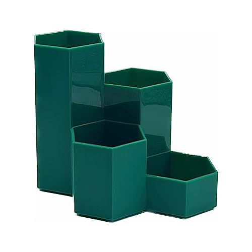 Image of Pencil Organizer Pen Holder for Desk Pens Cup Small Desk Organizer Cute Pen Holder for Office,School and Home (Teal, L-Shape)