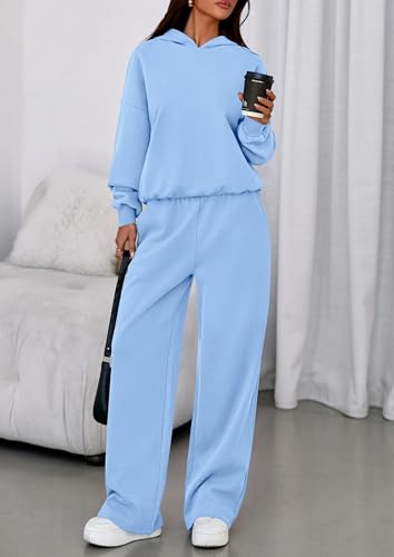 Image of PRETTYGARDEN Womens Sweatsuits 2 Piece Set 2026 Casual Winter Long Sleeve Hoodie Loose Wide Leg Sweatpants Fall Tracksuit