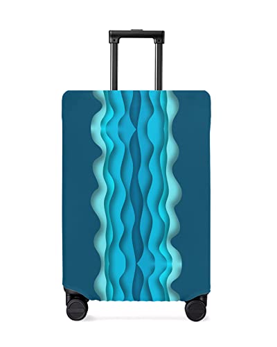 Travel Luggage Cover Spandex Elastic Suitcase Cover for Luggage, Scratch Proof Luggage Cover Protector for Trunk Case 29-32 Inch Luggage, Ombre Water Ripples Blue