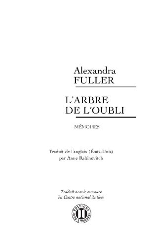 L'arbre de l'oubli [French] 2848931272 Book Cover
