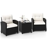 LIFEZEAL Set Bistr&ograve; Per Balcone | Tavolo E 2 Sedie Pieghevoli | Legno Di Acacia | Con Cuscini Imbottiti | Portata 80kg Tavolo, 160kg Sedie