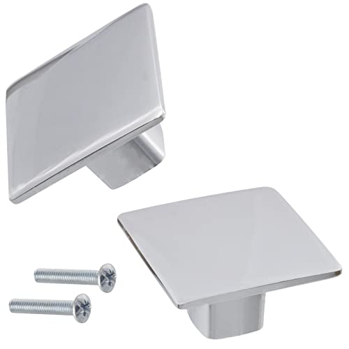 AERZETIX - Lot de 2 Boutons Carrés pour Porte de Meuble 38x38x21 mm - Poignée Armoire Placard Tiroir Décoration Intérieur Cuisine Salon - en Métal - Finition...