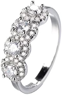 LRGKMCWTOB Fashion Ring Women 925 Silver Princess Cut White Topaz CZ Engagement Ring Engagement Wedding Band Ring for Women Size 6-11 (Size 6)