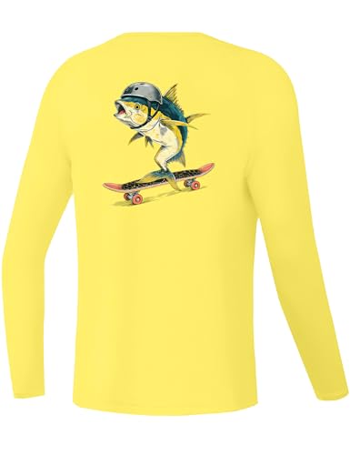 Twekfish Boys UPF 50+ Rash Guard Fishing Shirt, Long Sleeve Quick Dry