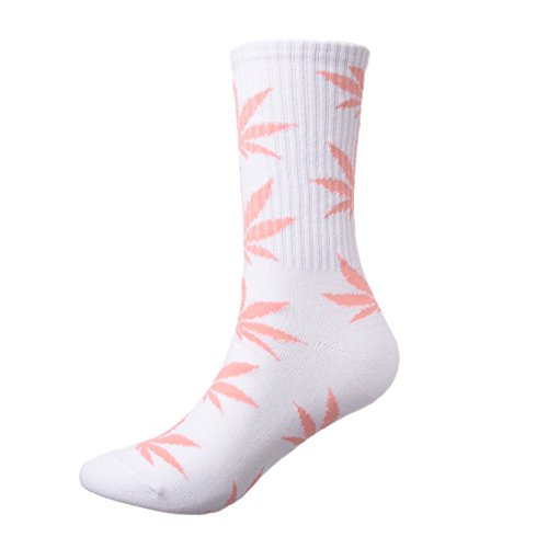 4 Pairs Pack Marijuana Weed Leaf Printed Cotton Athletic Sports High Crew Socks for Women Men4