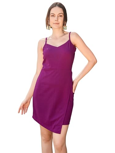 Purvaja Womens Wrap Mini Length Dress (Wini-125_Wine_Small)