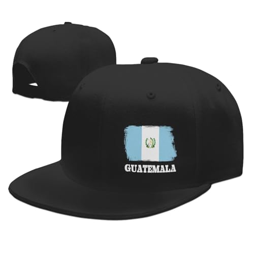 Funny Guatemalan Guatemala Flag Snapback Hat Unisex Flat Brim Bill Baseball Cap Black