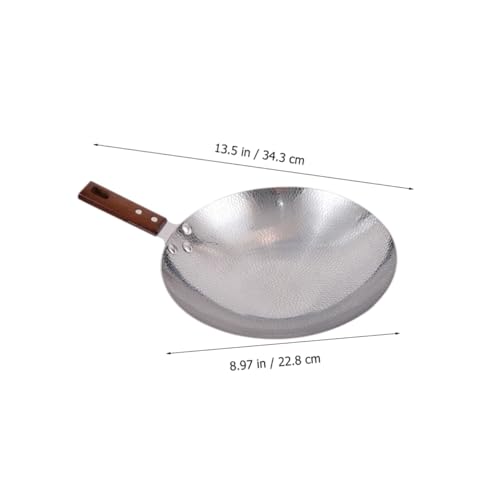 Wok de Acero Inoxidable con Mango de Madera Amosfun miniatura 7