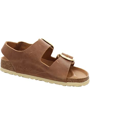 Birkenstock Para Mujer. 1024067 Sandalias De Piel Milano MarróN (38), Plano, Hebilla, Casual - 2