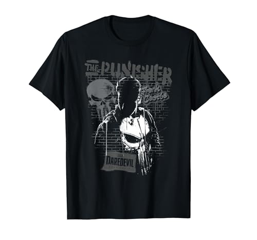 Image of Marvel Daredevil Born Again The Punisher Graffiti T-Shirt, Men, Black, 3X-Large