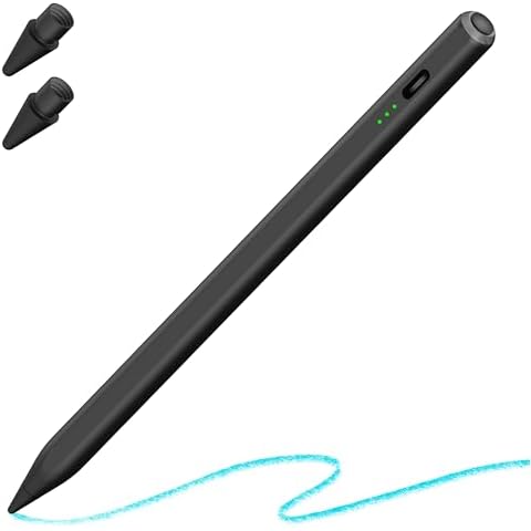 Stylus Pen, Palm Rejection Tilt Sensitivity Rechargeable Active Pixel Nib Stylus Pencil, Only Compatible with Apple iPad 2018 and Later Version Cover