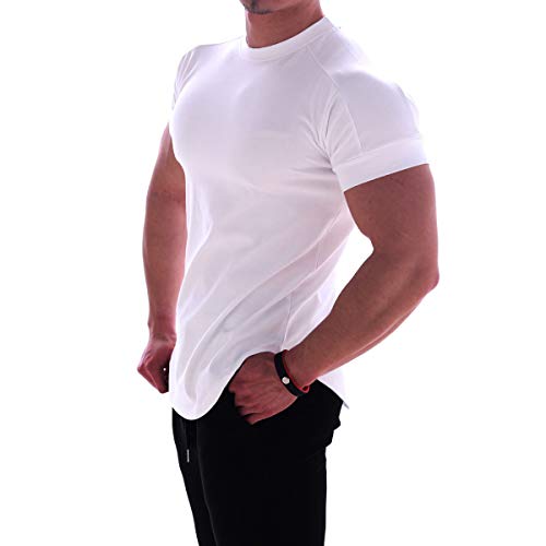 Mens Muscle Cotton Lightweight Workout Short Sleeve T-Shirts Gym Sweat Tee T242