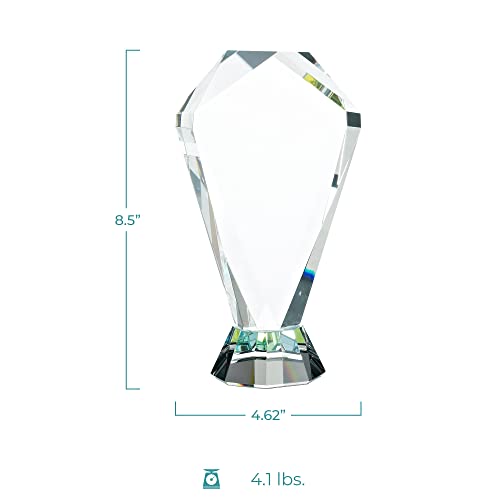 Baudville Engraved Trophy - Crystal - Prism Shaped - Award For Employees - Personalized Engraving Up To Three Lines And Pre-Written Verse Selection - Comes In Gift Box #TOP2