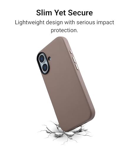 Image of Mag Noble Series Case for iPhone 16 Compatible with MagSafe Wireless Charging | Premium Leather Texture | Shockproof Slim Protective Cover | Desert Titanium Edition