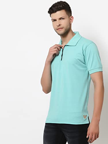 Image of UZARUS Men's Solid Cotton Regular Fit Polo T-Shirt