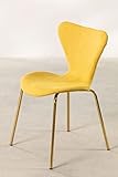 chaise jacobsen vintage  Stylez Chaise Jacob rembourrée Pieds dorés Jaune