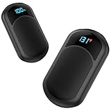 Hand Warmers 2-Pack,6400mAh Rechargeable Hand Warmers, 3 Heat Settings, Up to 13Hrs,Ultra Thin Portable for Pocket Gloves Outdoor Sports, Winter Essentials for Men,Women. (HW-06 Black)