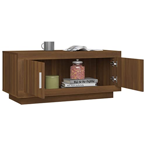 Table basse avec rangement tiroir et compartiment moderne industriel