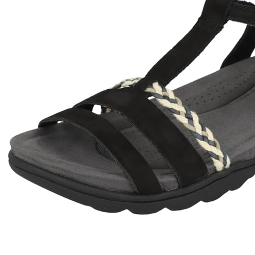 Image of Clarks womens April Cove, Black Nubuck, 4.5 UK