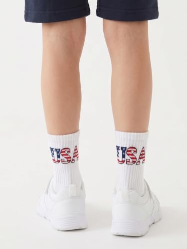 Image of COTTON DAY Unisex School Kids Boys Girls Soft Combed Cotton Athletic Socks