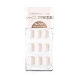 Dashing Diva Magic Press Nails - Coconut Milk | Short, Square Press On Nails | Long Lasting Stick On...
