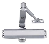 LYNN HARDWARE Medium Duty Automatic Door Closer (Silver) - Highly Durable Cast Aluminum, Commercial or Home Use, Adjustable Speed Controls, 3 Mounting Options, 3 Hour Fire Rated (DC6003 Model)