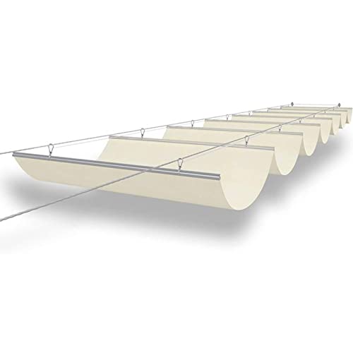 Voile d'ombrage blanche pour pergola 1,7x5m extensible ondulée