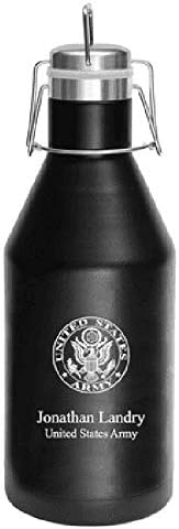 Executive Gift Shoppe | US Army Emblem Personalized 64 Ounce Growler | Customized Growler for US Army Officer