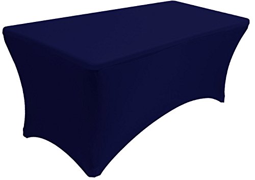Banquet Tables Pro30 Inch Wide x 48 inch Long, 4 Foot Stretch Spandex Tablecover Blue BTP-L-3048-NB-SP