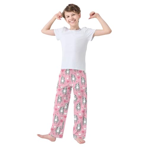 Sloth with Love Balloon Boys Long Pants Soft Trousers Elastic Waist Kids Lounge Bottoms with Pockets S-XL2