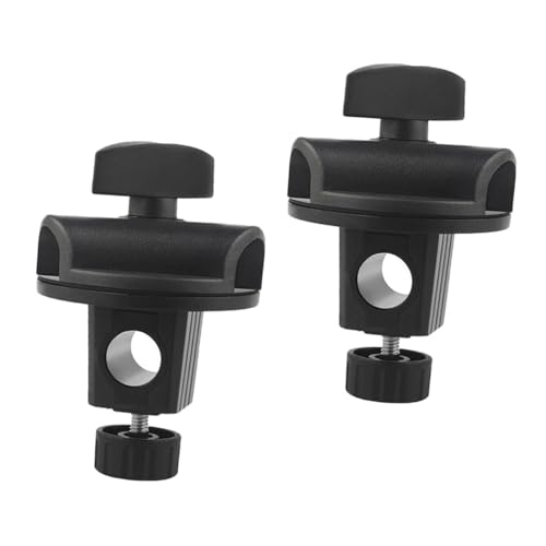 VICASKY 2Pcs Adjustable Swiveling Grip Head Clamp for Horizontal Mounting Flexible Angle Tilt Microphone Clip Connector Studio Accessories for Boom Arm Reflector Holders