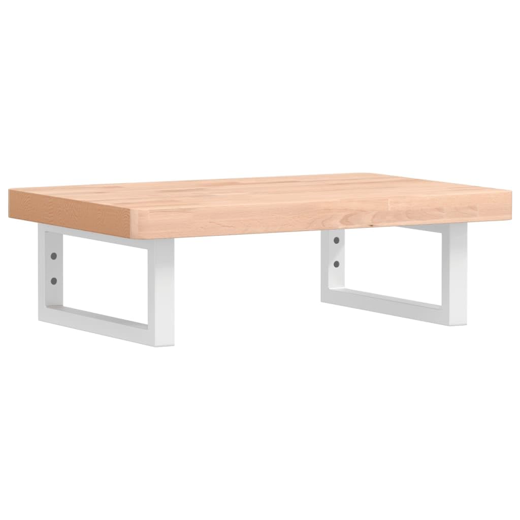 Piano lavabo in legno massiccio di faggio, 60 x 40 cm, con supporto
