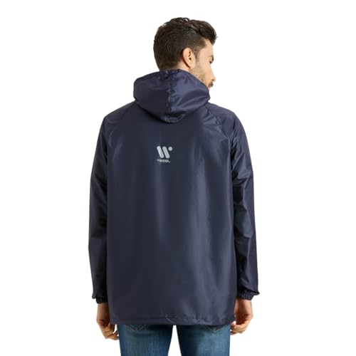 Image of ZEEL Rain Jacket For Men & Women, Unisex Polyester Pull Over Waterproof Raincoat with Hooded Full Sleeves Rainwear, Lightweight, Reusable & Packable (AZ50D)