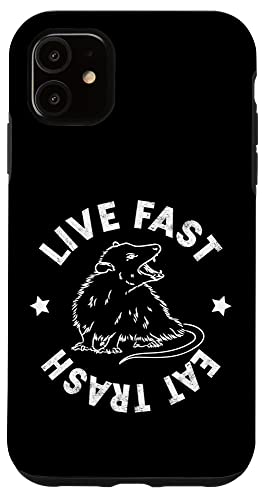 Funny Live Fast Eat Trash Possum Lover �X�}�z�P�[�X iPhone 11 �p