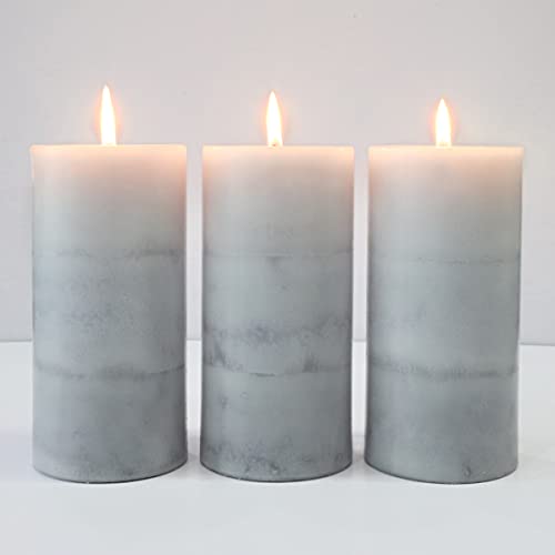 Crystal Club White Pillar Candles, Aromatherapy Scented Candles, Set Of 3 Tall 3X6 Inch Rustic Grey Candles, Clean Burning And Dripless Candle Lights, Creamy Coconut Scented For Home Décor #TOP1