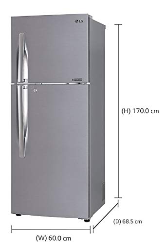 Image of LG 335 L 2 Star Frost Free Inverter Double Door Refrigerator (GL-T372LPZU, Shiny Steel, Convertible)