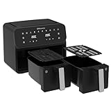 EMtronics 8L Dual Zone Air Fryer 2500W Family Size, 8 Preset Cooking Mode, Match Cook & Smart Finish Functions, 8 Litre - Black - Image 2