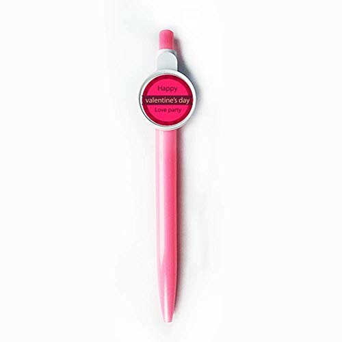Stylo à bille rétractable bleu DIYthinker rose rond sur le thème de la Saint-Valentin
